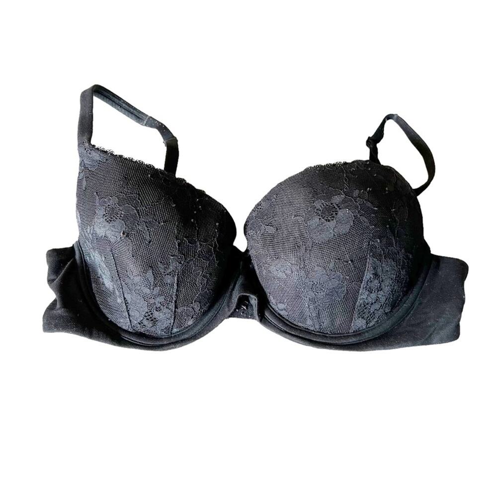Victoria’s Secret Body by Victoria Lined Demi Black Lace Bra Intimates Size 34D